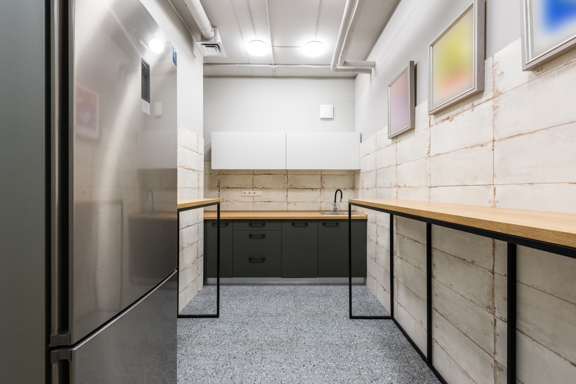 Clean office breakroom and kitchen area