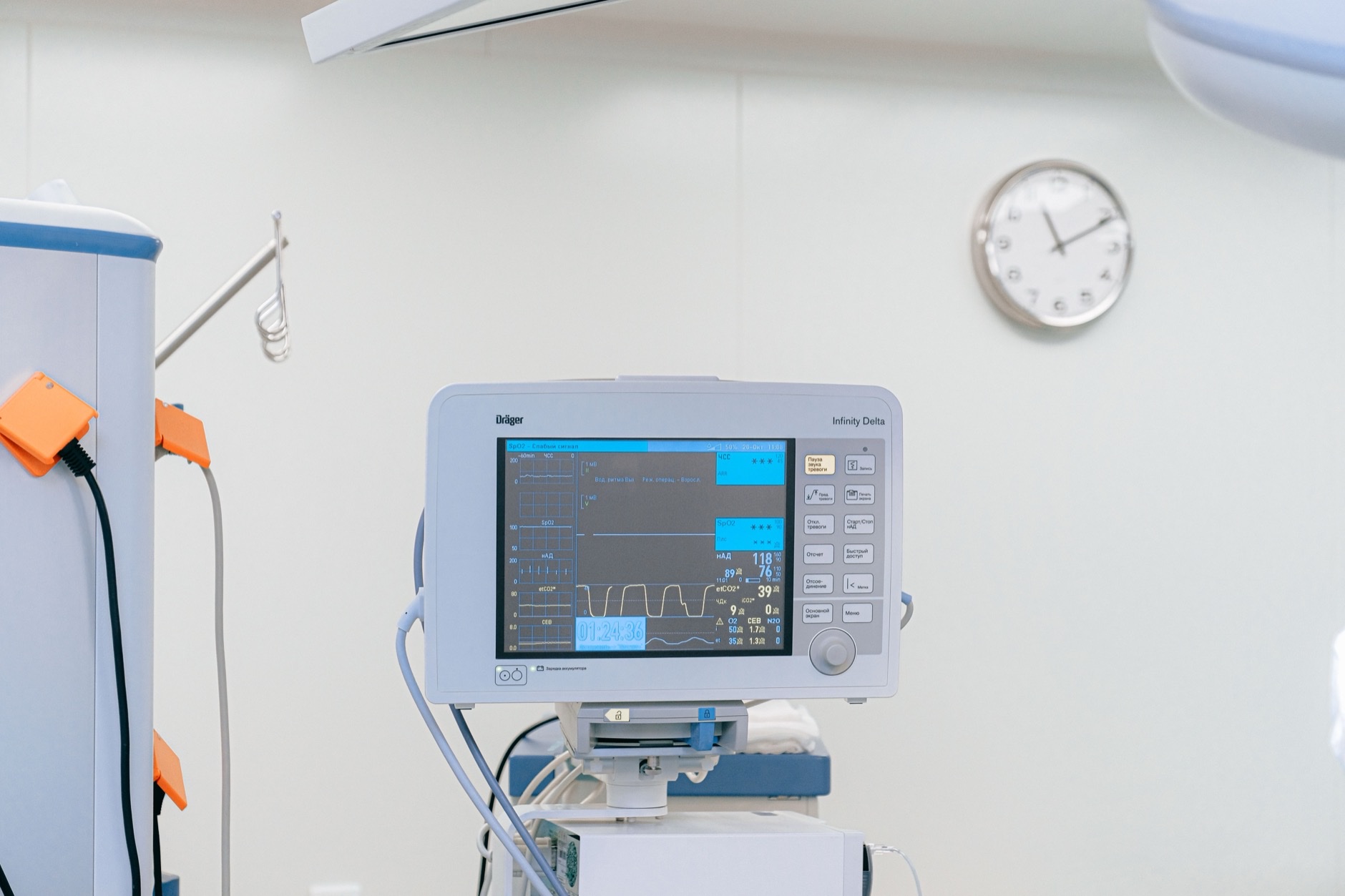 Patient vital signs monitor in a Marietta urgent care exam room